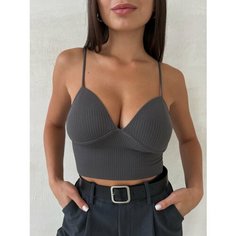 Топ LOOKTOP, 1 шт., размер 40-42, темно-серый