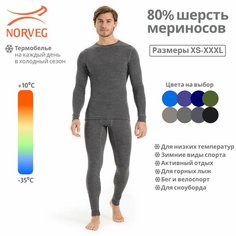 Комплект термобелья NORVEG SOFT+, размер 2XL / 56-58, серый меланж