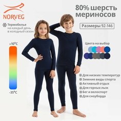 Комплект термобелья NORVEG Soft+, размер 152-158, синий