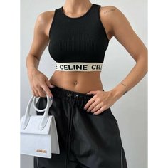 Кроп-топ Топ женский в полоску, размер One size, черный Нет бренда
