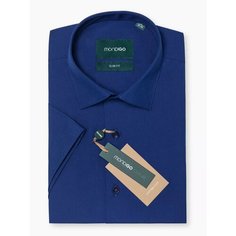 Рубашка MONDIGO классическая с коротким рукавом SLIM FIT, размер XL, темно-синий