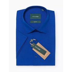 Рубашка MONDIGO классическая с коротким рукавом SLIM FIT, размер XXL, синий
