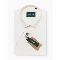 Рубашка MONDIGO классическая с коротким рукавом SLIM FIT, размер S, бежевый