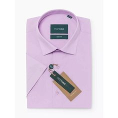 Рубашка MONDIGO классическая с коротким рукавом SLIM FIT, размер S, сиреневый