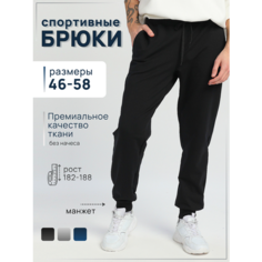 Брюки джоггеры АКТИВАМ джоггеры, размер XL(52-54) рост (182-188 ), черный, черный матовый