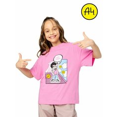 Футболка А4 Влад, размер 4XS, розовый