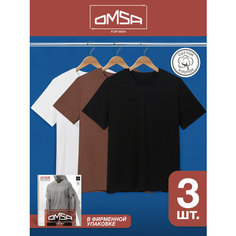 Футболка Omsa, размер 52(2XL), коричневый, черный, белый