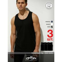Майка Omsa, 3 шт., размер 52(2XL), черный