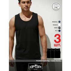 Майка Omsa, 3 шт., размер 52(2XL), черный