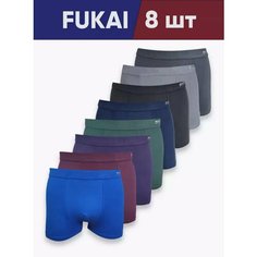 Трусы Fukai, комплект из 8 шт., размер 4XL, черный, серый, красный, синий, зеленый
