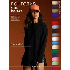 Лонгслив LUIGGI FENZO Оверсайз, размер M-L, , чёрный