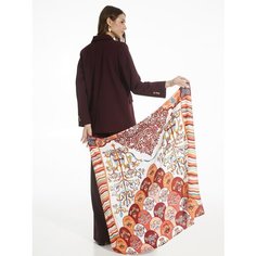 Платок Русские в моде by Nina Ruchkina,90х90 см, коричневый