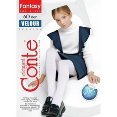 Колготки Conte elegant Velour, 60 den, размер 140-146, bianco