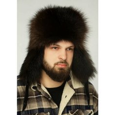 Шапка ушанка Меховые Кружева, размер 57-58, коричневый