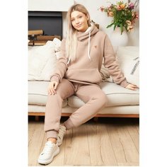 Костюм спортивный Jools Fashion женский спортивный зимний, размер 48, коричневый