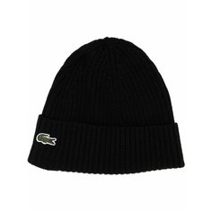 Шапка LACOSTE, размер OneSize, черный