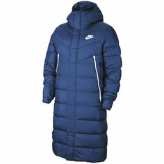 Пуховик NIKE DOWN LONG JACKET, размер L, синий