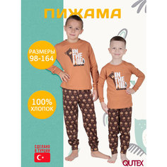 Пижама QUTEX, размер 98-104, коричневый