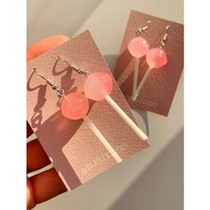 Серьги с подвесками, двусторонние BIJOU.STUDIO, розовый