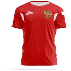 Футболка PANiN Brand, размер XXXL, белый, красный, бордовый