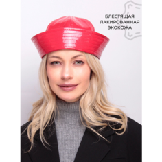 Панама докер OSOFI морячка из бежевой плащевой ткани гусиная лапка, размер 57/58, красный