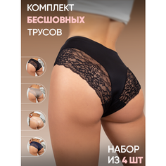 Трусы Rizziano, комплект из 4 шт., размер XS-L, синий, черный, бежевый, коричневый