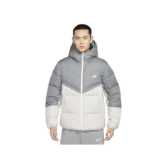 Пуховик NIKE, размер 56, серый, белый