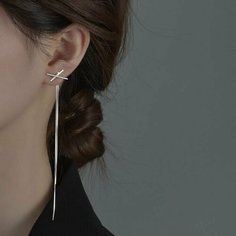 Серьги с подвесками, пусеты, серебряный Top Staly