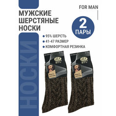Носки BFL, комплект, 2 пары, размер 41-47, коричневый Bestyday