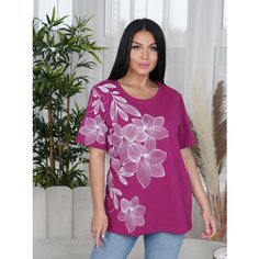 Футболка LOVETEX.STORE, размер 52, лиловый