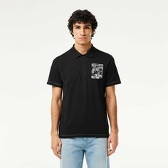 Поло LACOSTE, размер T6, черный графит