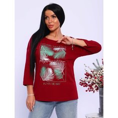 Футболка IvCapriz, размер 50, бордовый