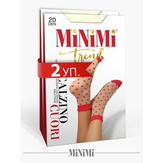 Носки MiNiMi, комплект, 20 den, 2 пары, размер 0 (UNI), белый, серый, мультиколор