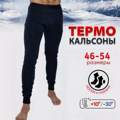 Термобелье низ Термо кальсоны мужские зимние подштанники для мужчин, размер 3XL, темно-синий Weshi