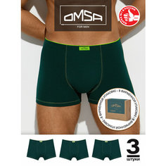 Трусы Omsa, комплект из 3 шт., размер 52(2XL), verde