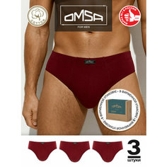 Трусы Omsa, комплект из 3 шт., размер 54(3XL), bordo