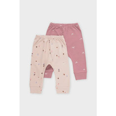 Брюки crockid К 4718-2уп/лесная прогулка,бантики, комплект из 2 шт., размер 52/92, розовый, бежевый