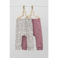 Брюки crockid К 4718-2уп/роз.скандинавские цветы,клевер, комплект из 2 шт., размер 44/68, белый, розовый