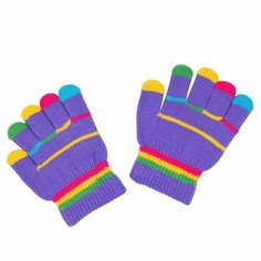 Перчатки S.Gloves Полоски, размер 3-5 лет, фиолетовый