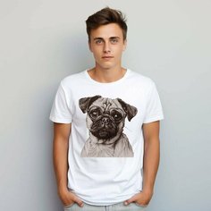 Футболка PrintLemura с мопсом, размер 50, с мопсом 2