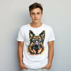 Футболка PrintLemura с овчаркой, размер 56, с овчаркой 2