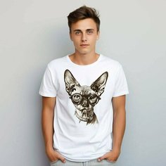Футболка PrintLemura с лысым котом сфинксом, размер 56, с лысым котом сфинксом 3
