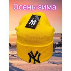 Шапка бини , размер OneSize, желтый Нет бренда