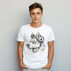Футболка PrintLemura с хаски, размер 56, с хаски