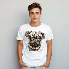 Футболка PrintLemura с мопсом, размер 56, с мопсом 3