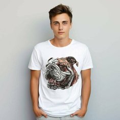 Футболка PrintLemura с бульдогом, размер 54, с бульдогом