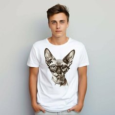 Футболка PrintLemura с лысым котом сфинксом, размер 54, с лысым котом сфинксом 3