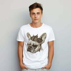 Футболка PrintLemura с французским бульдогом, размер 54, с французским бульдогом 2