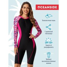 Купальник OCEANSIDE, размер S, фуксия, красный, черный