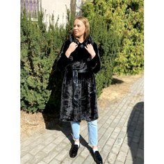 Шуба, размер 48, черный Нет бренда